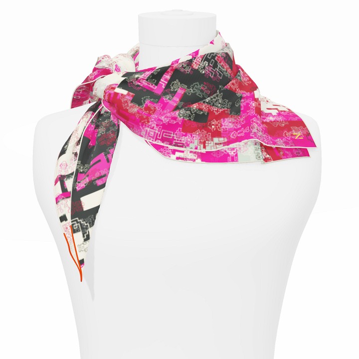 "Silk-Bots" square 70 scarf