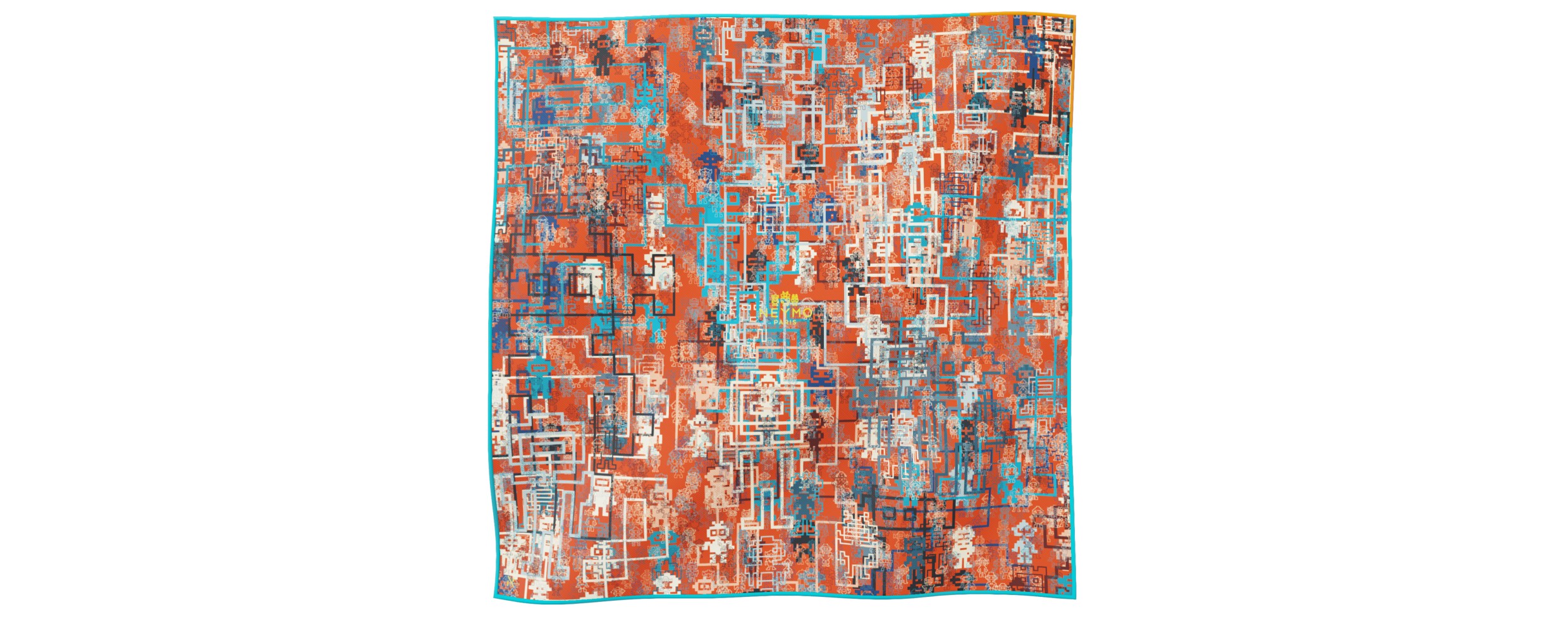 "Silk-Bots" square 45 scarf