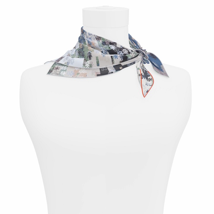 "Silk-Bots" square 45 scarf