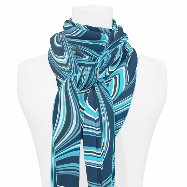 "Les vagues" giant square 130 scarf