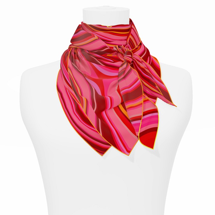 "Les vagues" square 90 scarf