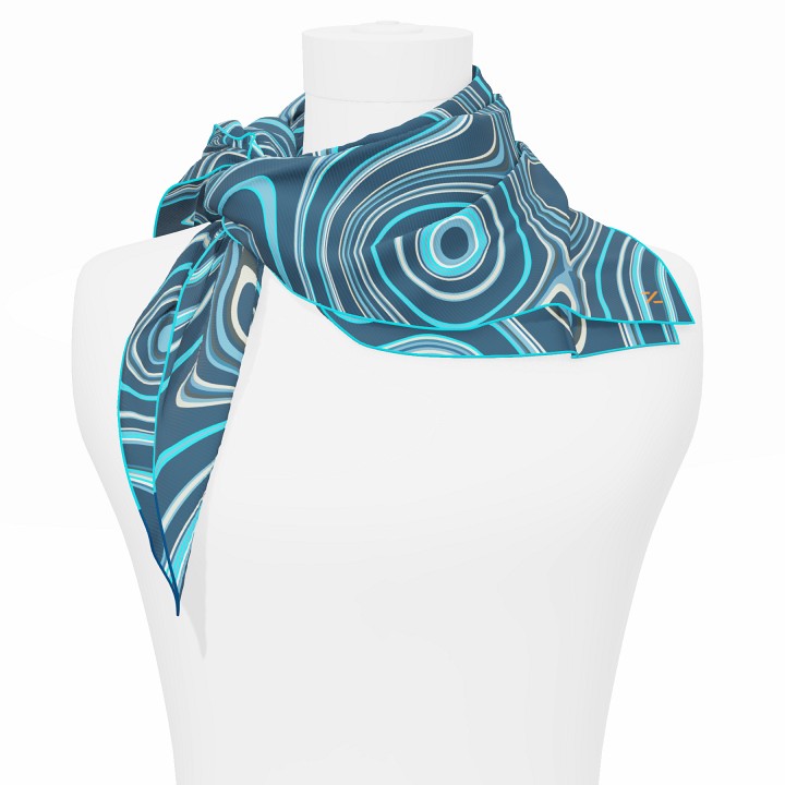 "Les vagues" square 70 scarf