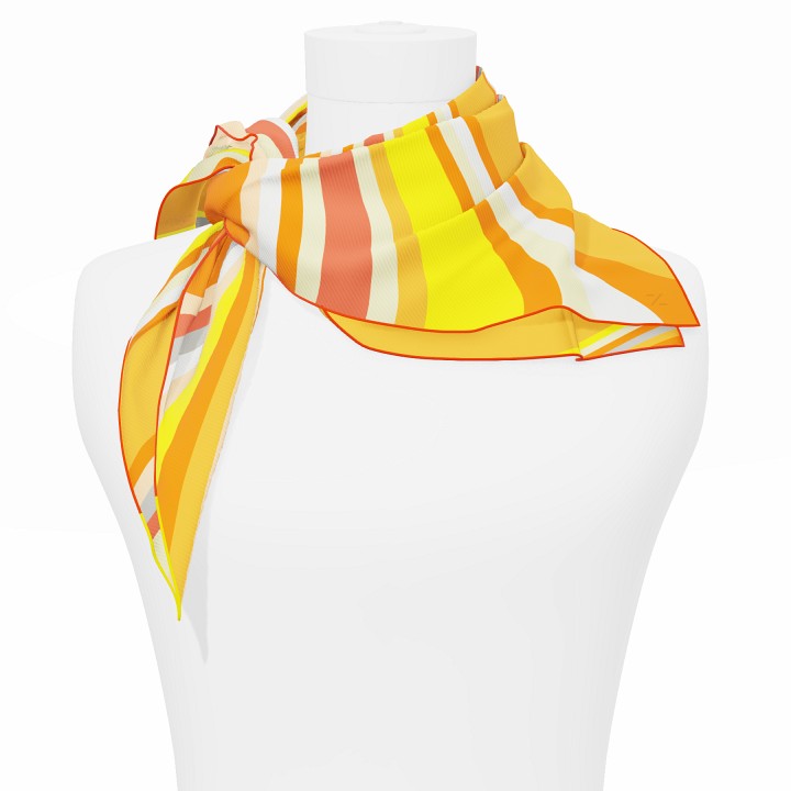 "Les vagues" square 70 scarf