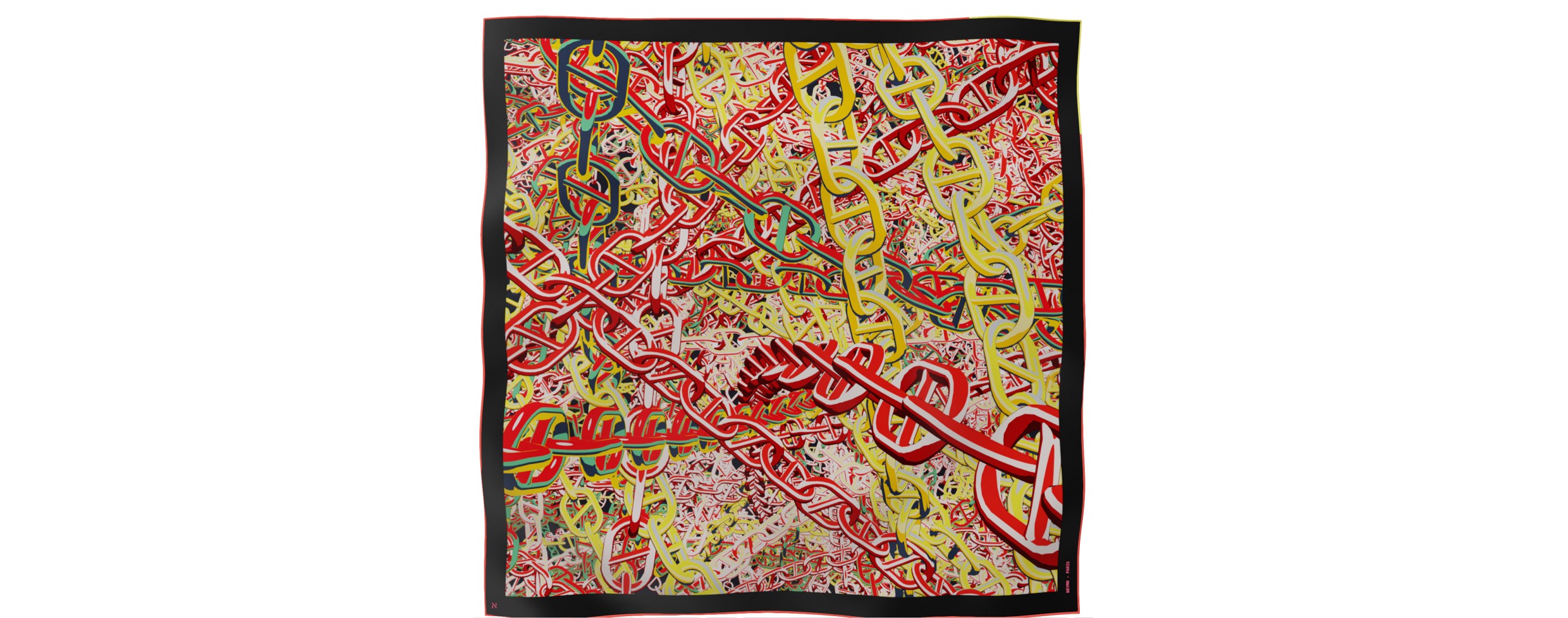 "Pop Chain" square 90 scarf