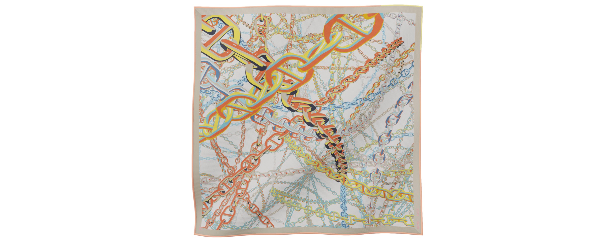 "Pop Chain" square 45 scarf