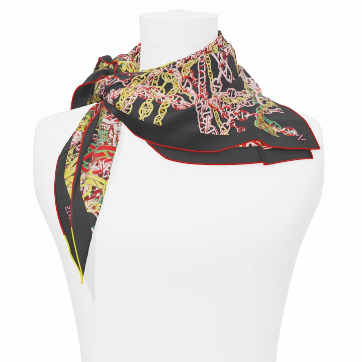 "Pop Chain" square 70 scarf