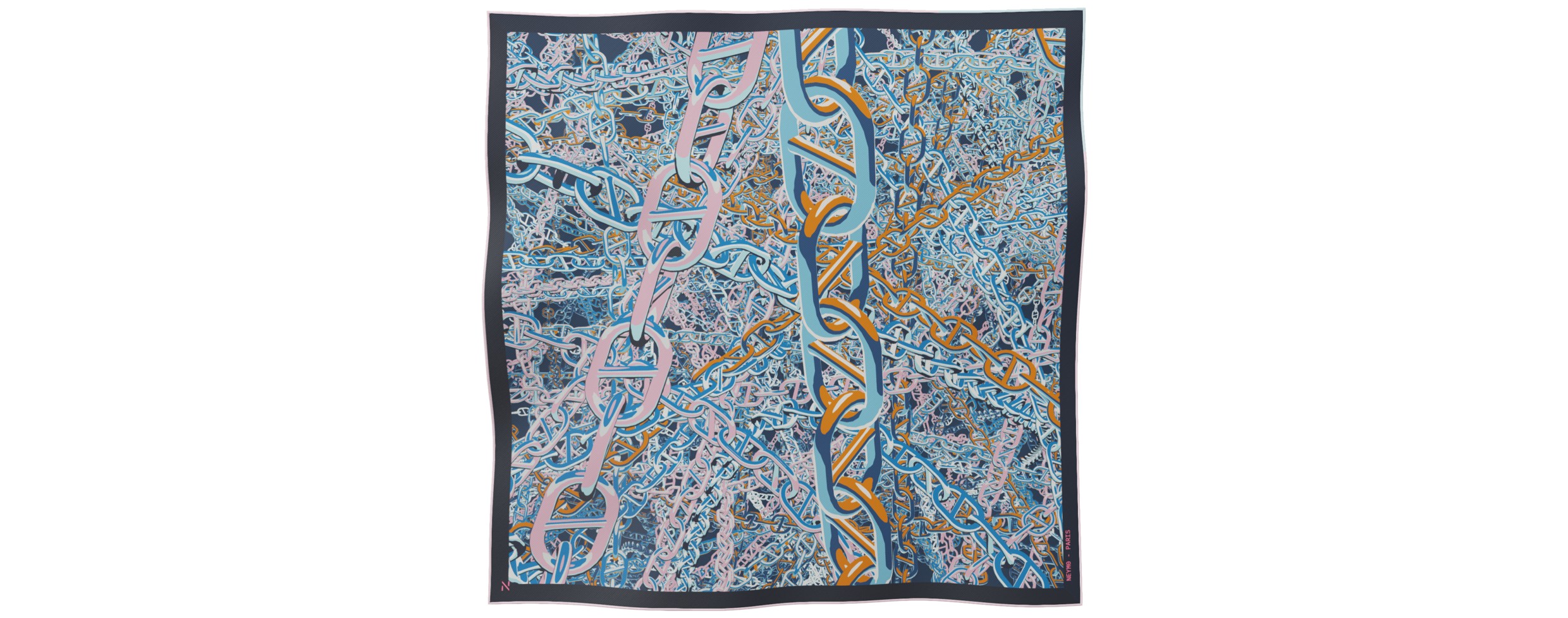 "Pop Chain" square 70 scarf