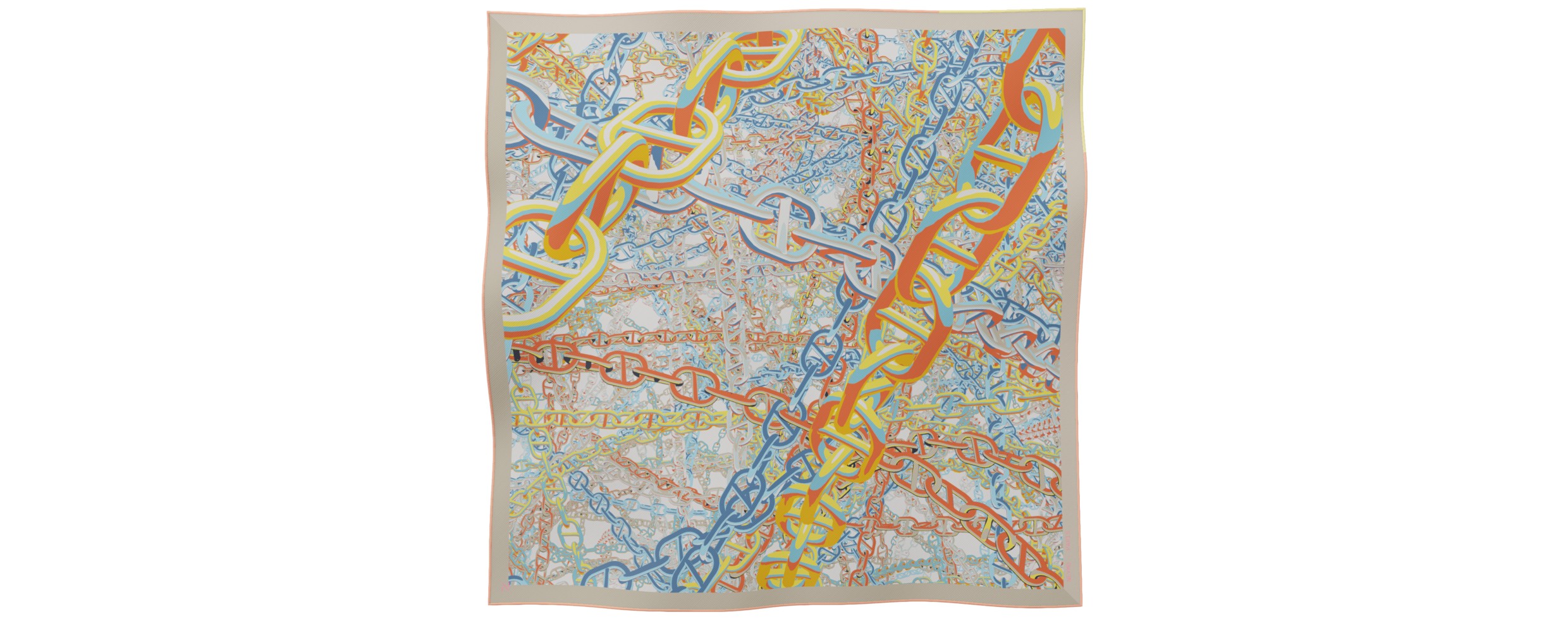 "Pop Chain" square 70 scarf