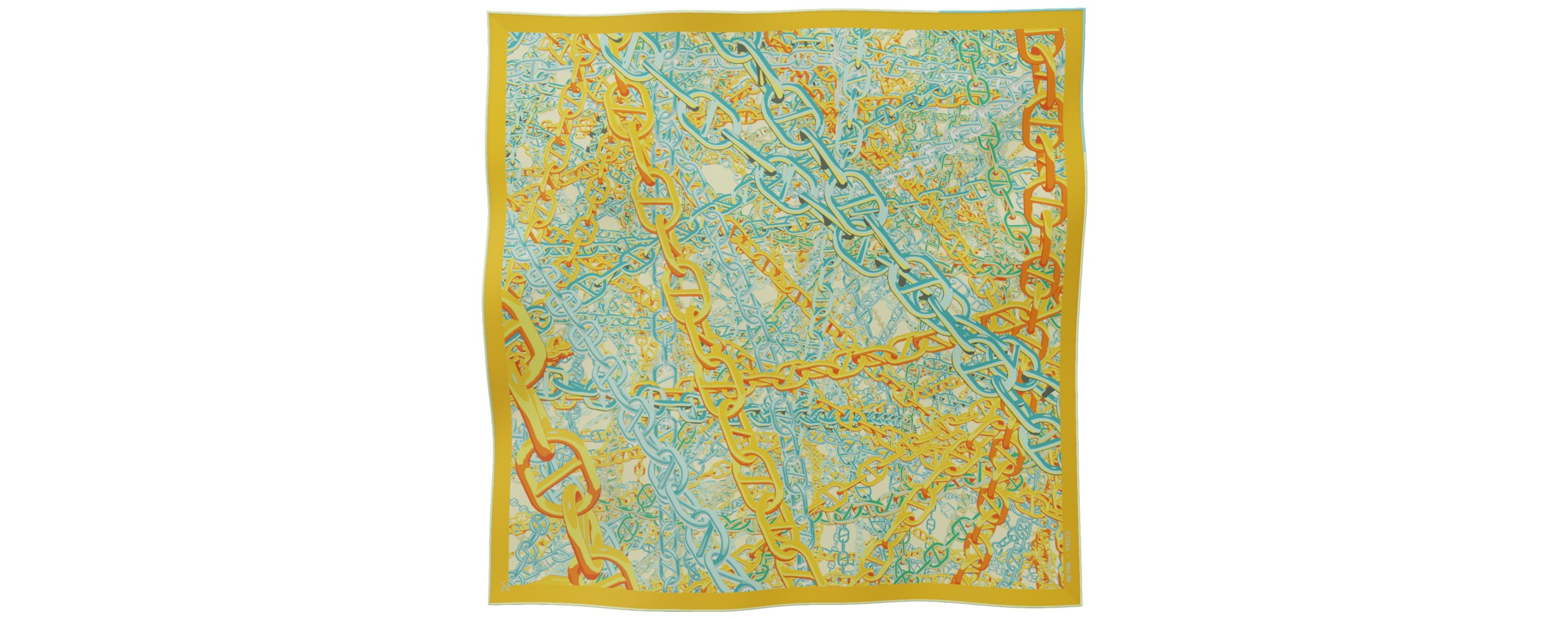 "Pop Chain" square 70 scarf