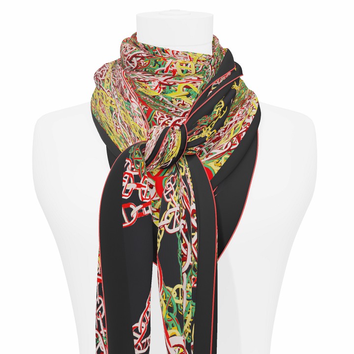 "Pop Chain" giant square 130 scarf