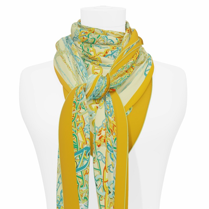 "Pop Chain" giant square 130 scarf