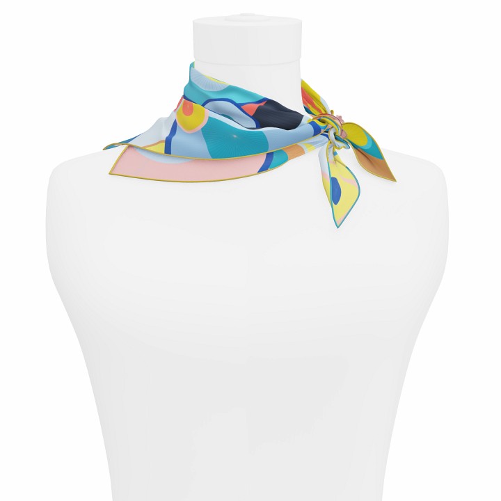 "Les ombrelles" square 45 scarf