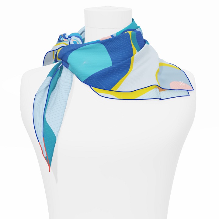 "Les ombrelles" square 70 scarf