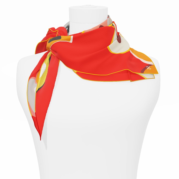 "Les ombrelles" square 70 scarf