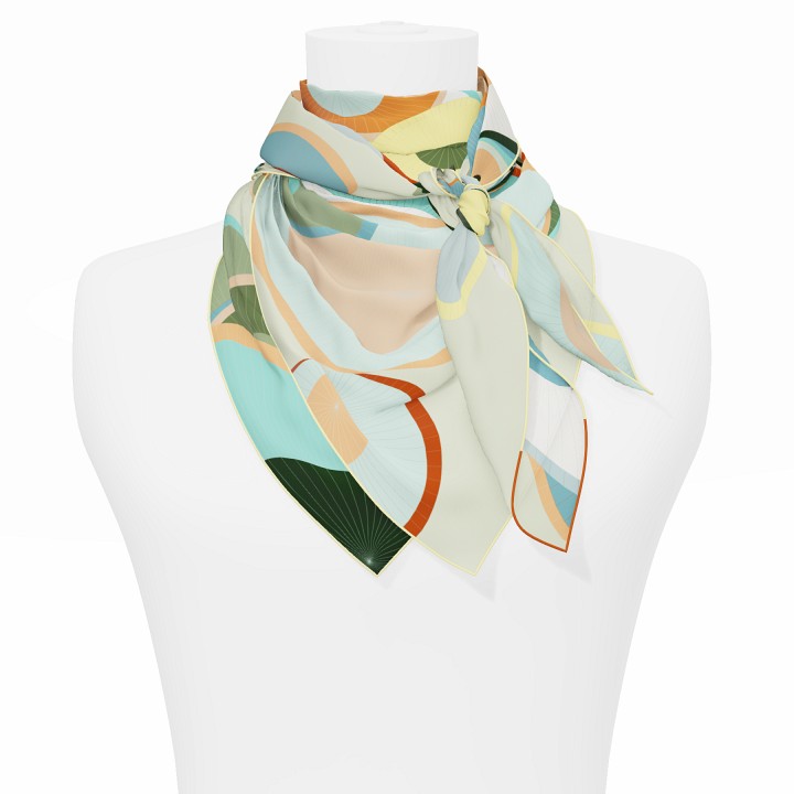 "Les ombrelles" square 90 scarf