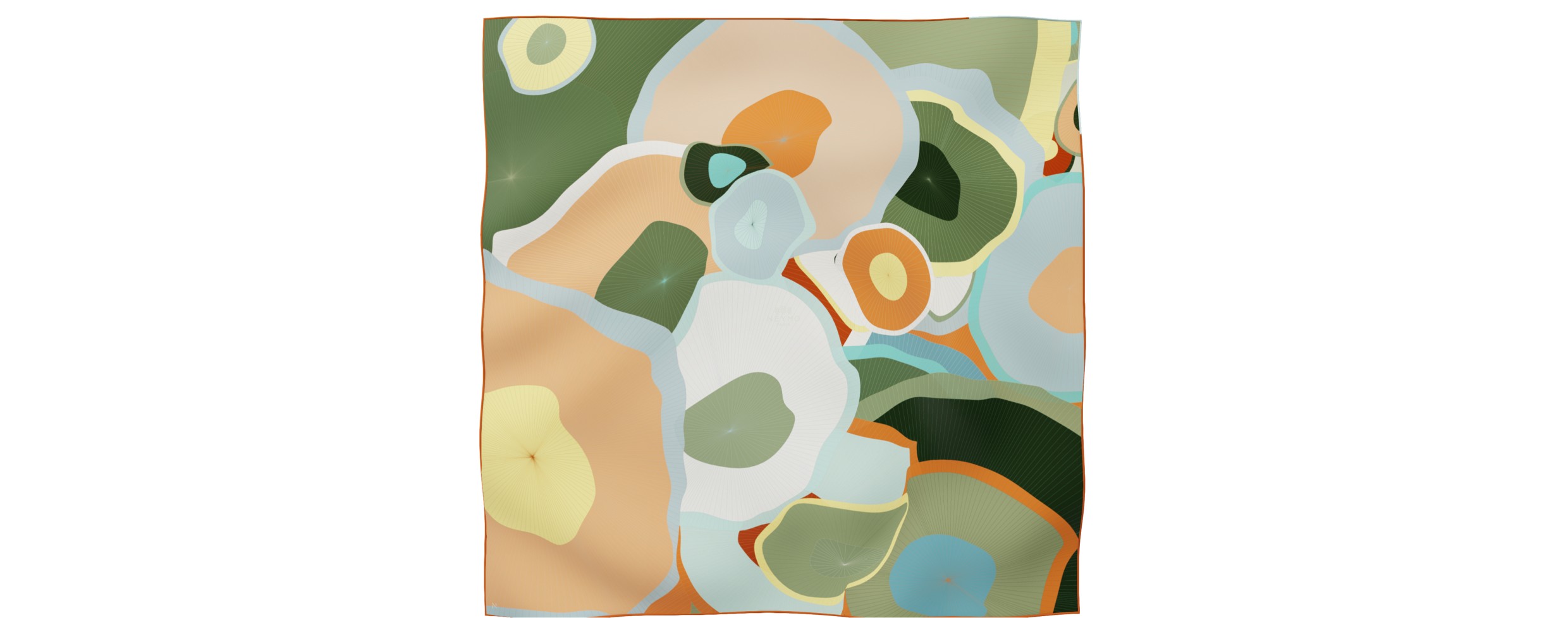 "Les ombrelles" square 90 scarf