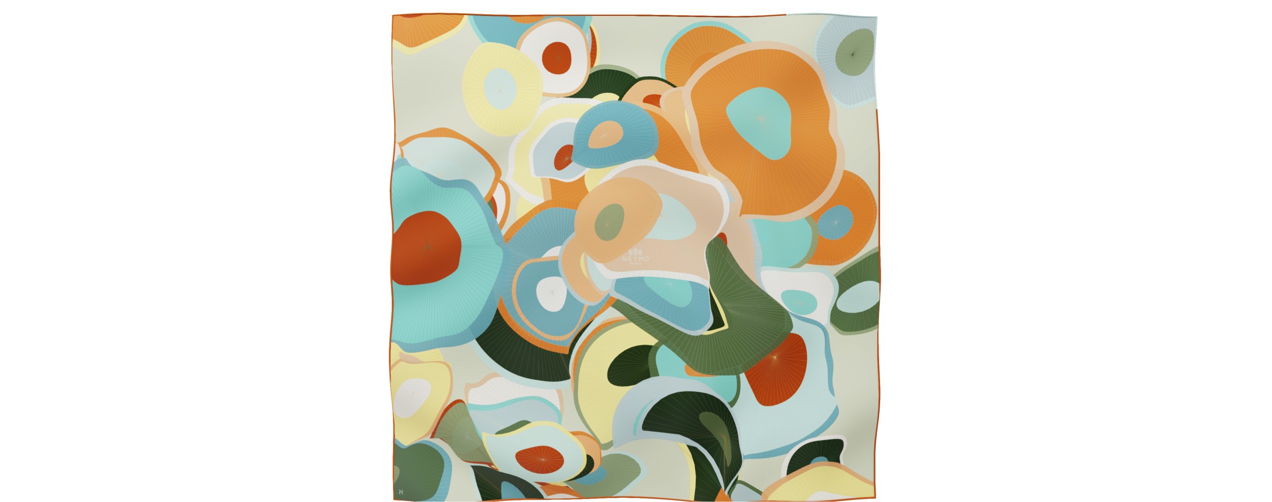 "Les ombrelles" square 90 scarf