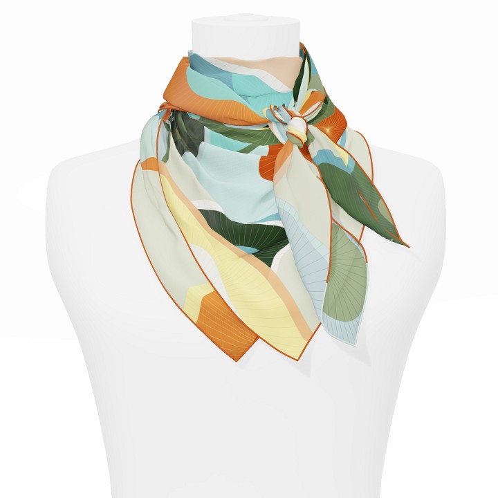 "Les ombrelles" square 90 scarf