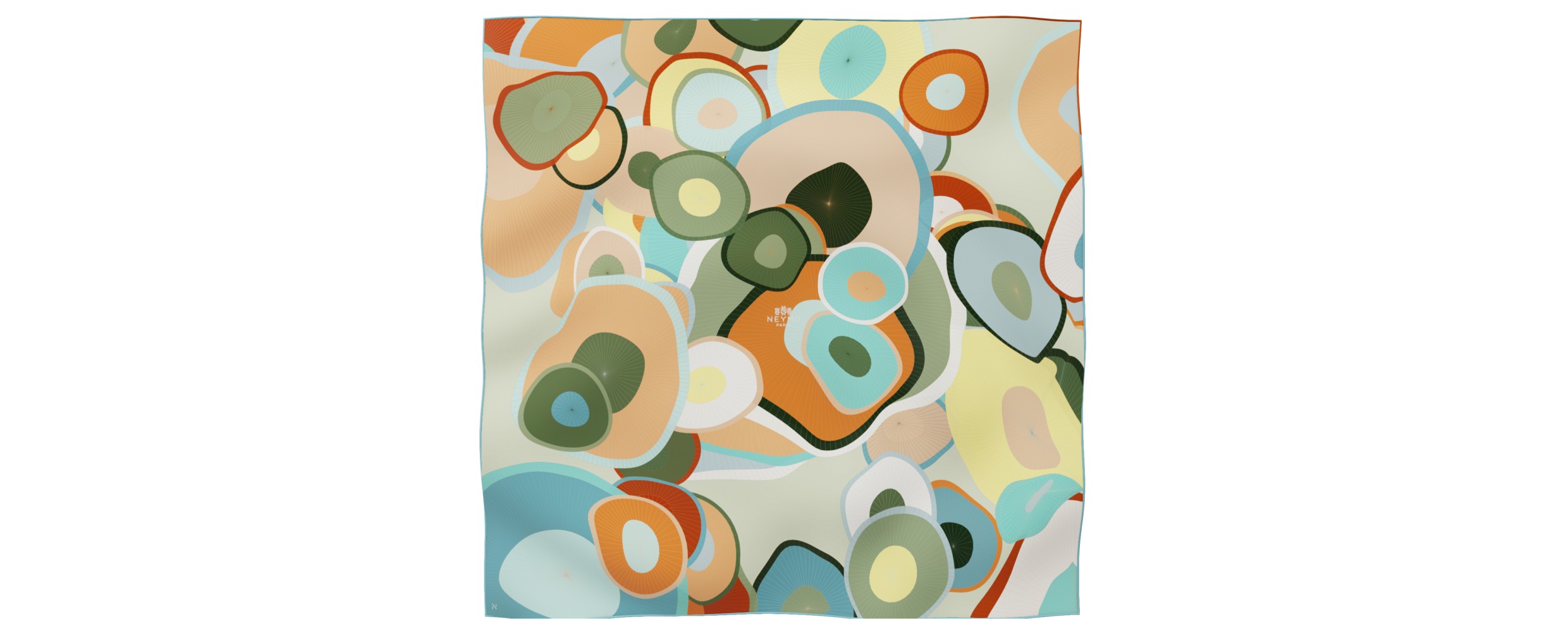 "Les ombrelles" square 90 scarf