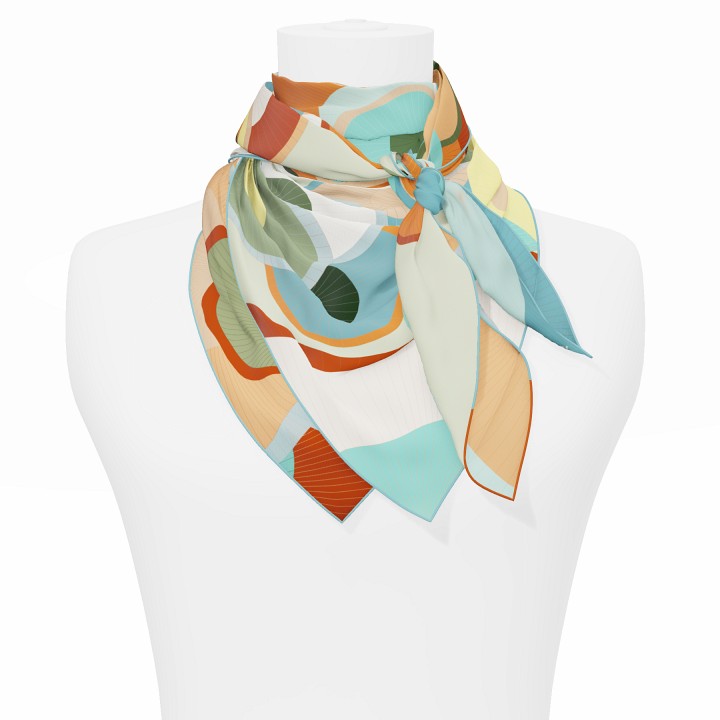 "Les ombrelles" square 90 scarf