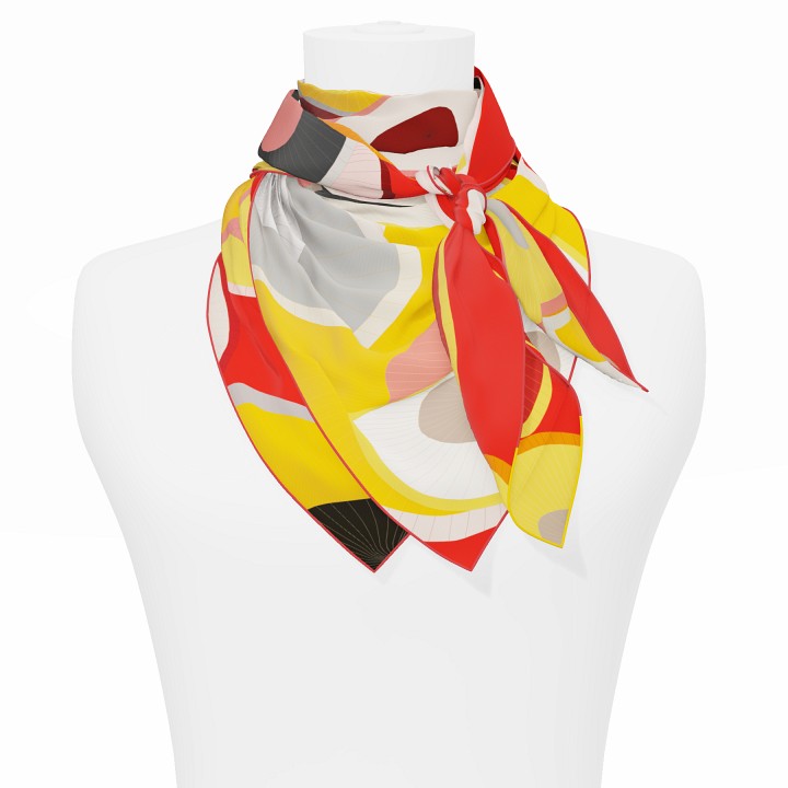 "Les ombrelles" square 90 scarf