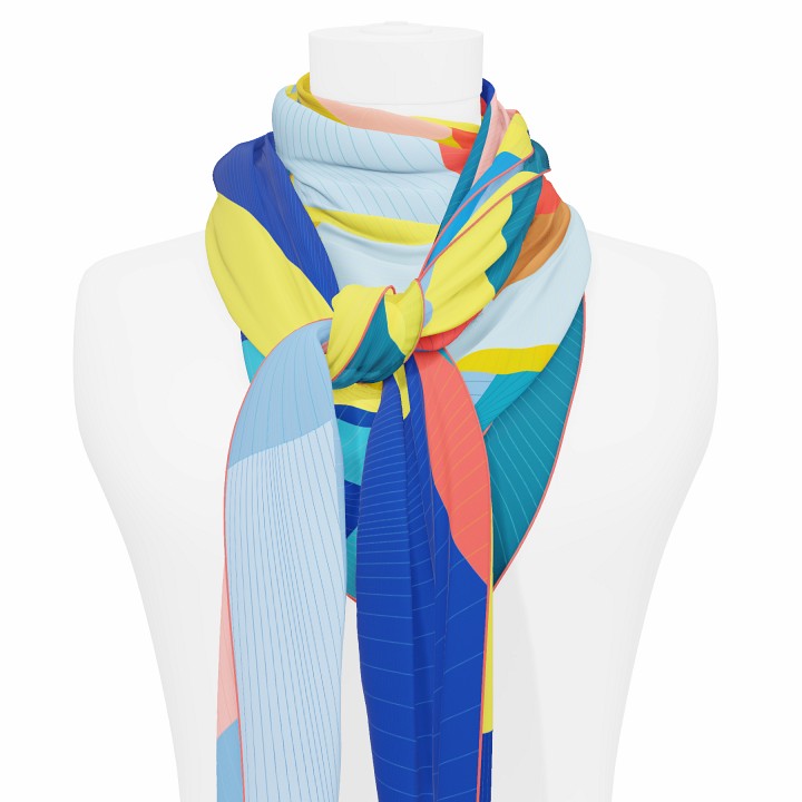 "Les ombrelles" giant square 130 scarf