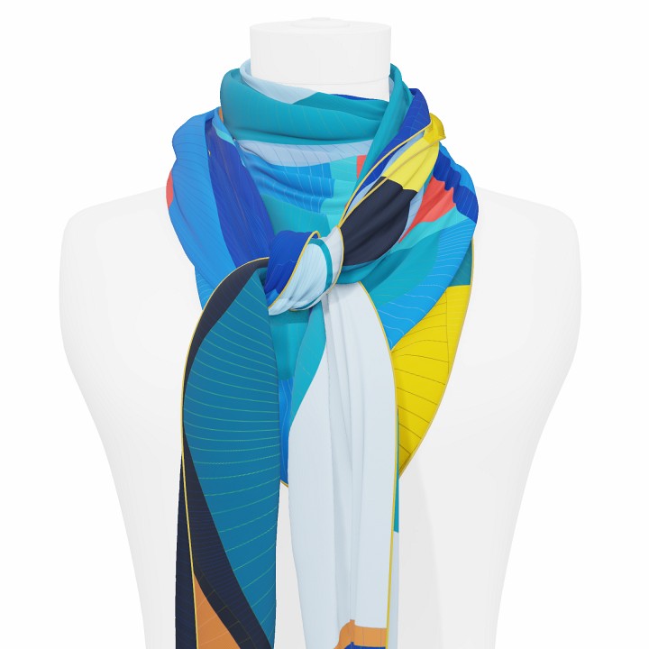 "Les ombrelles" giant square 130 scarf