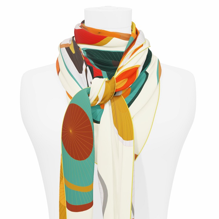 "Les ombrelles" giant square 130 scarf