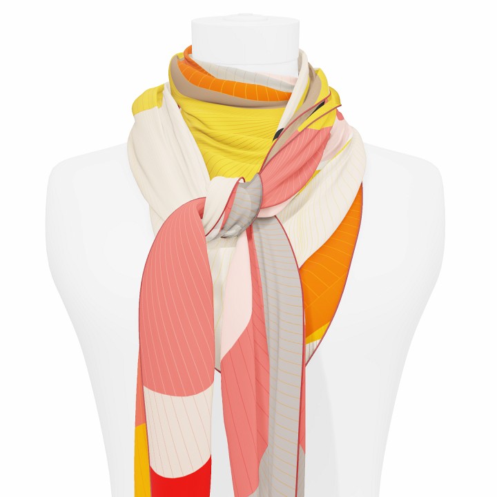 "Les ombrelles" giant square 130 scarf