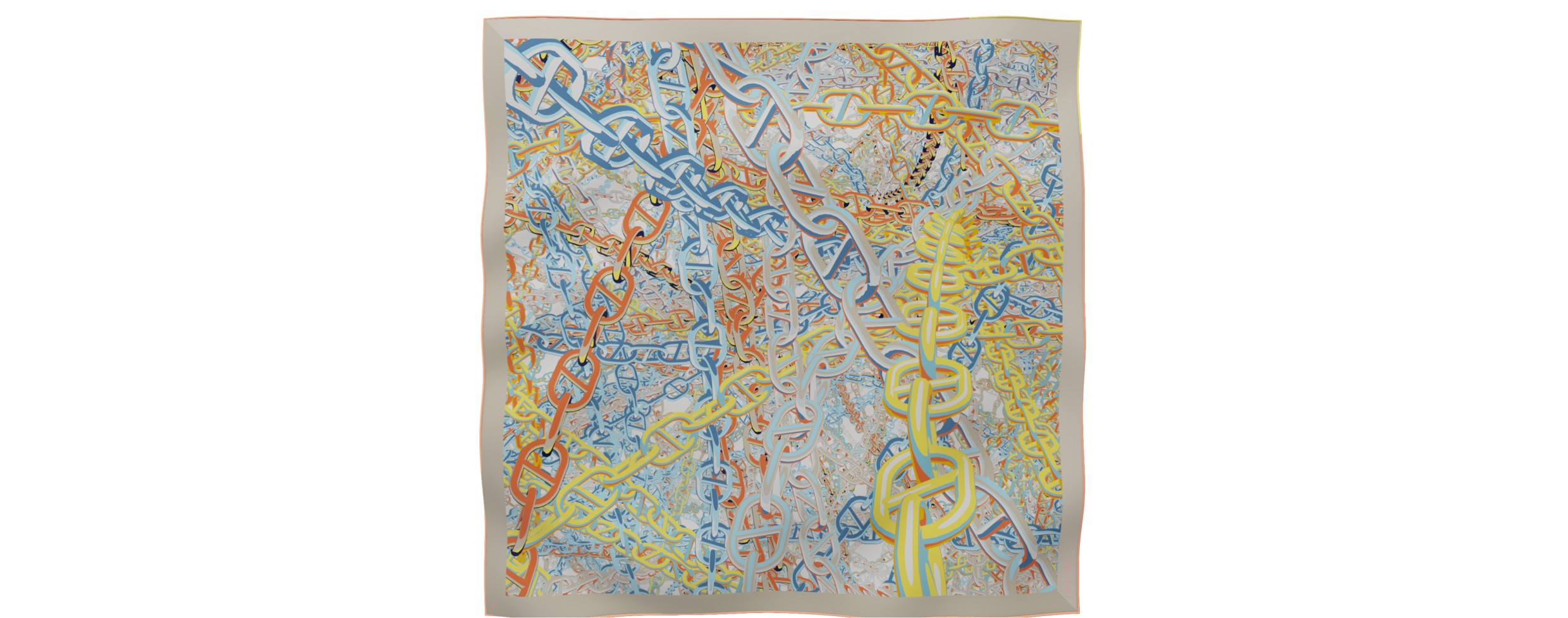 "Pop Chain" square 90 scarf