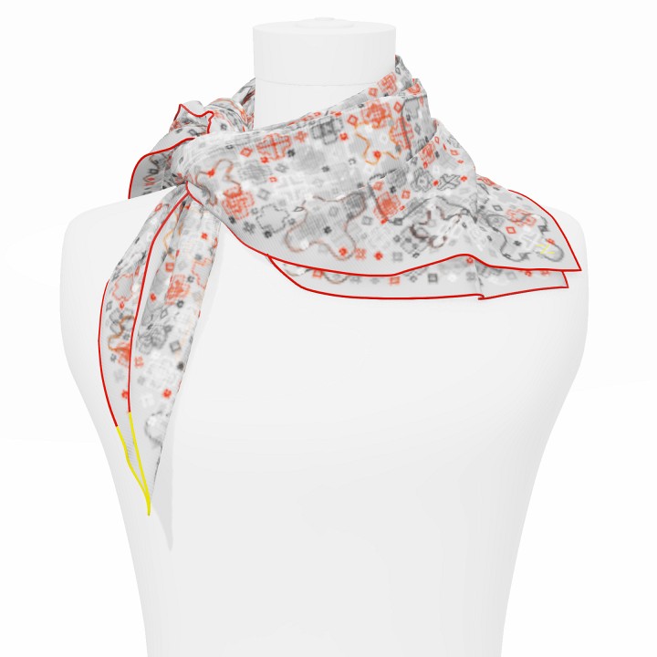 "Criss Cross" square 70 scarf