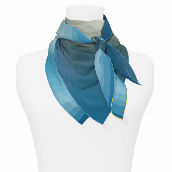 "Seasky" square 90 scarf